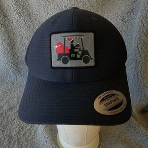 Travis Mathew Snapback Hat sz OS Christmas Santa Elf Sack on Golf Cart Yipee